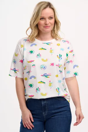 Kinsley Relaxed T-shirt - Off-White. Summer Joy