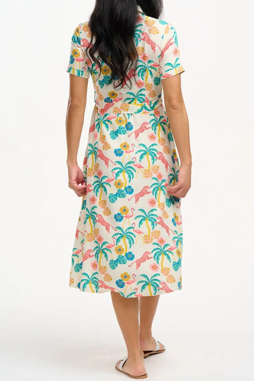 Lauretta Shirt Dress - Off-White/Multi. Summer Jungle