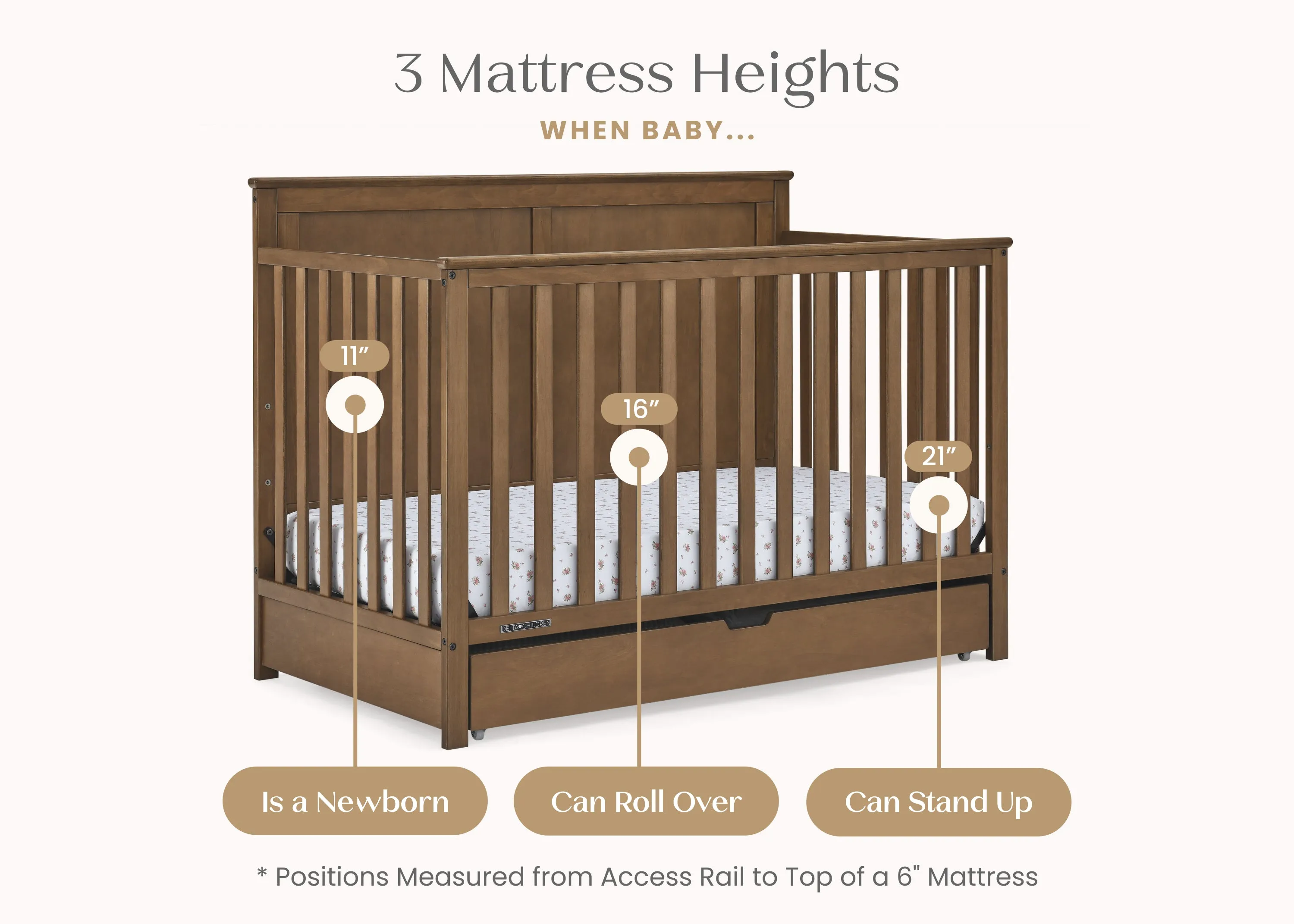 Logan 6-in-1 Convertible Crib with Underdrawer