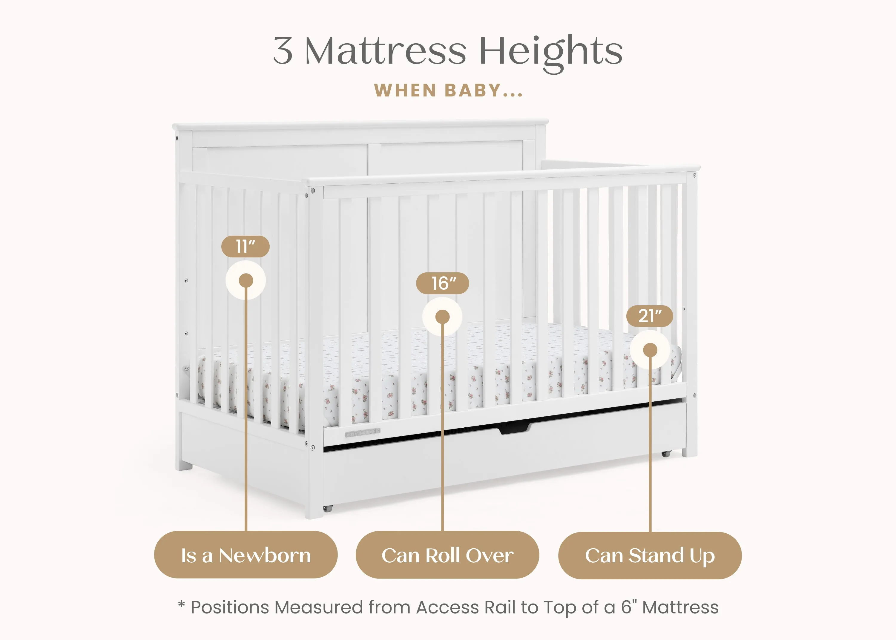 Logan 6-in-1 Convertible Crib with Underdrawer