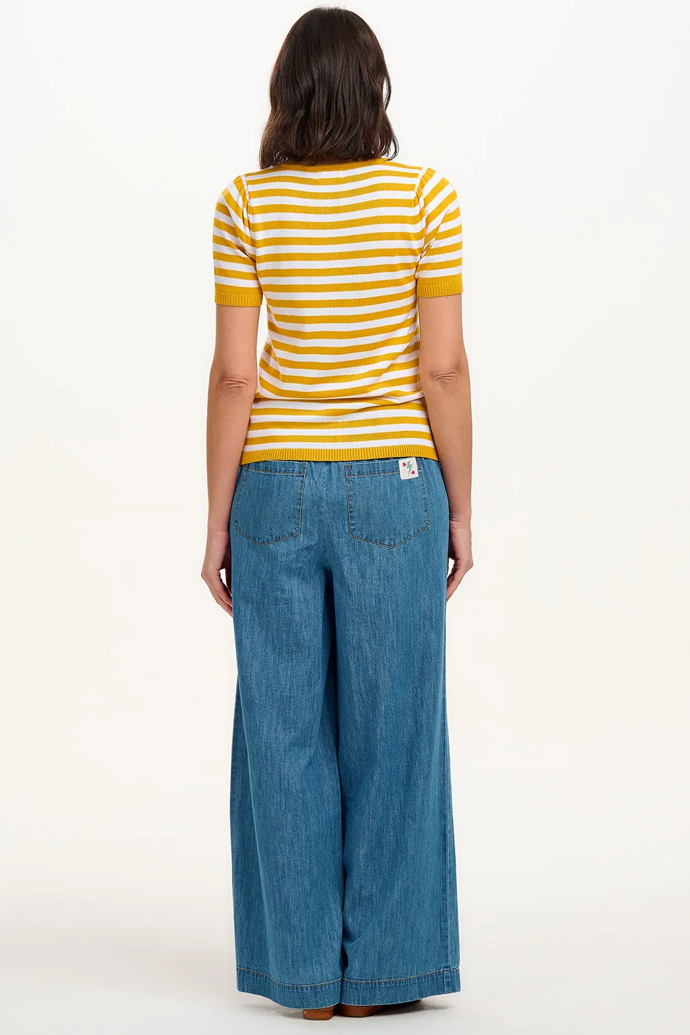 Lottie Knit Top - Yellow / Off-White. Cake Stripe