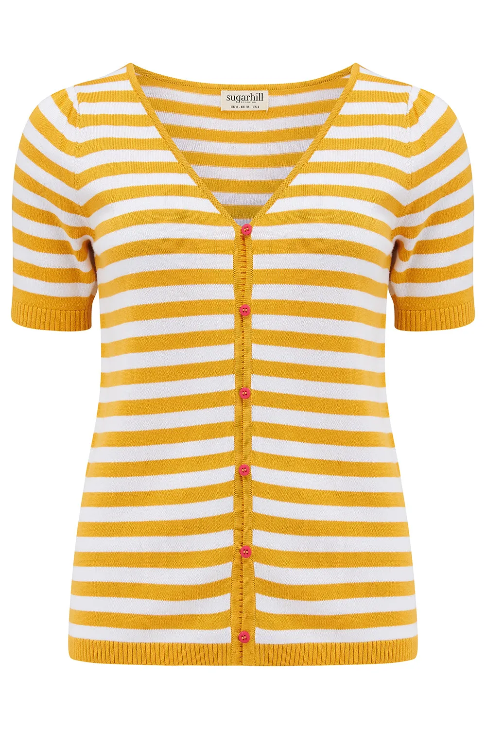 Lottie Knit Top - Yellow / Off-White. Cake Stripe