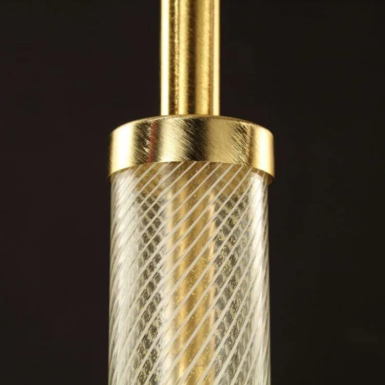 Luxury Gold Glass Globe Ceiling Pendant With Encased Rod