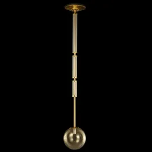 Luxury Gold Glass Globe Ceiling Pendant With Encased Rod