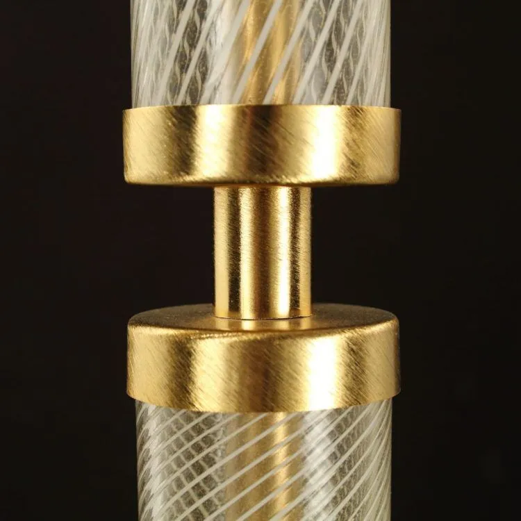 Luxury Gold Glass Globe Ceiling Pendant With Encased Rod