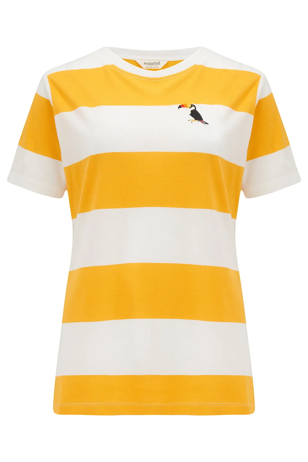 Maggie T-Shirt - Off-White/Yellow. Bold Toucan
