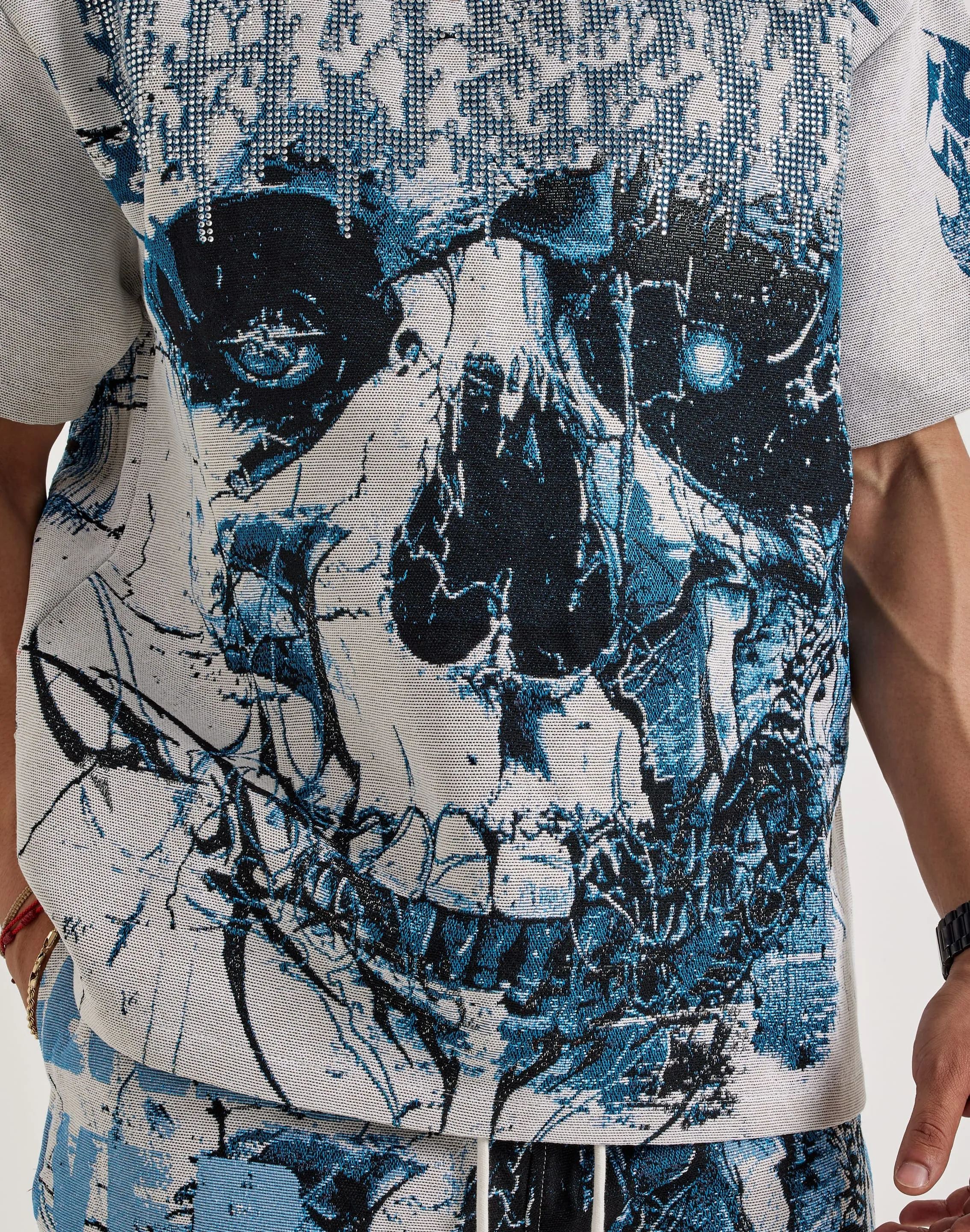 Majestik Skull Face Tapestry Tee