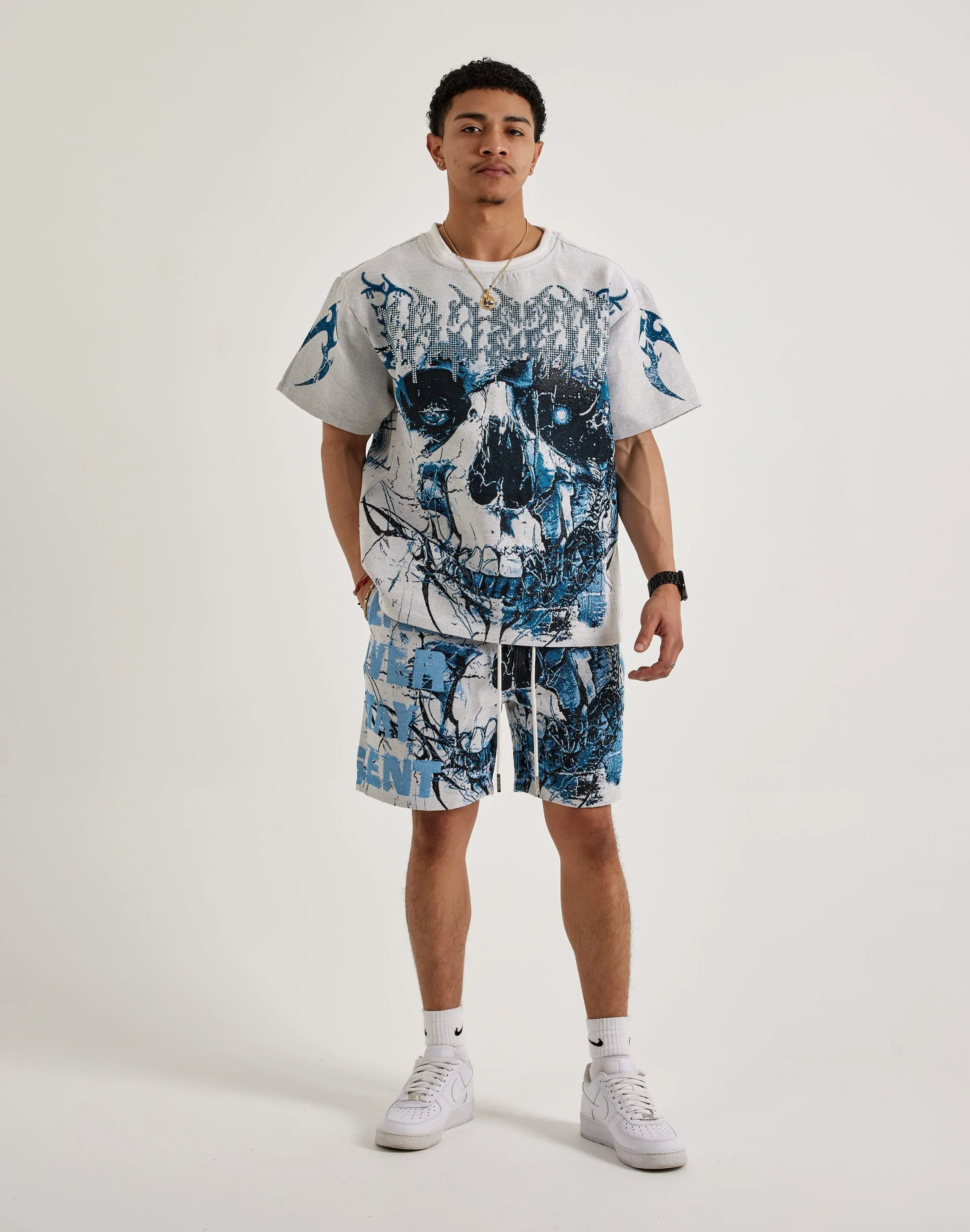 Majestik Skull Face Tapestry Tee