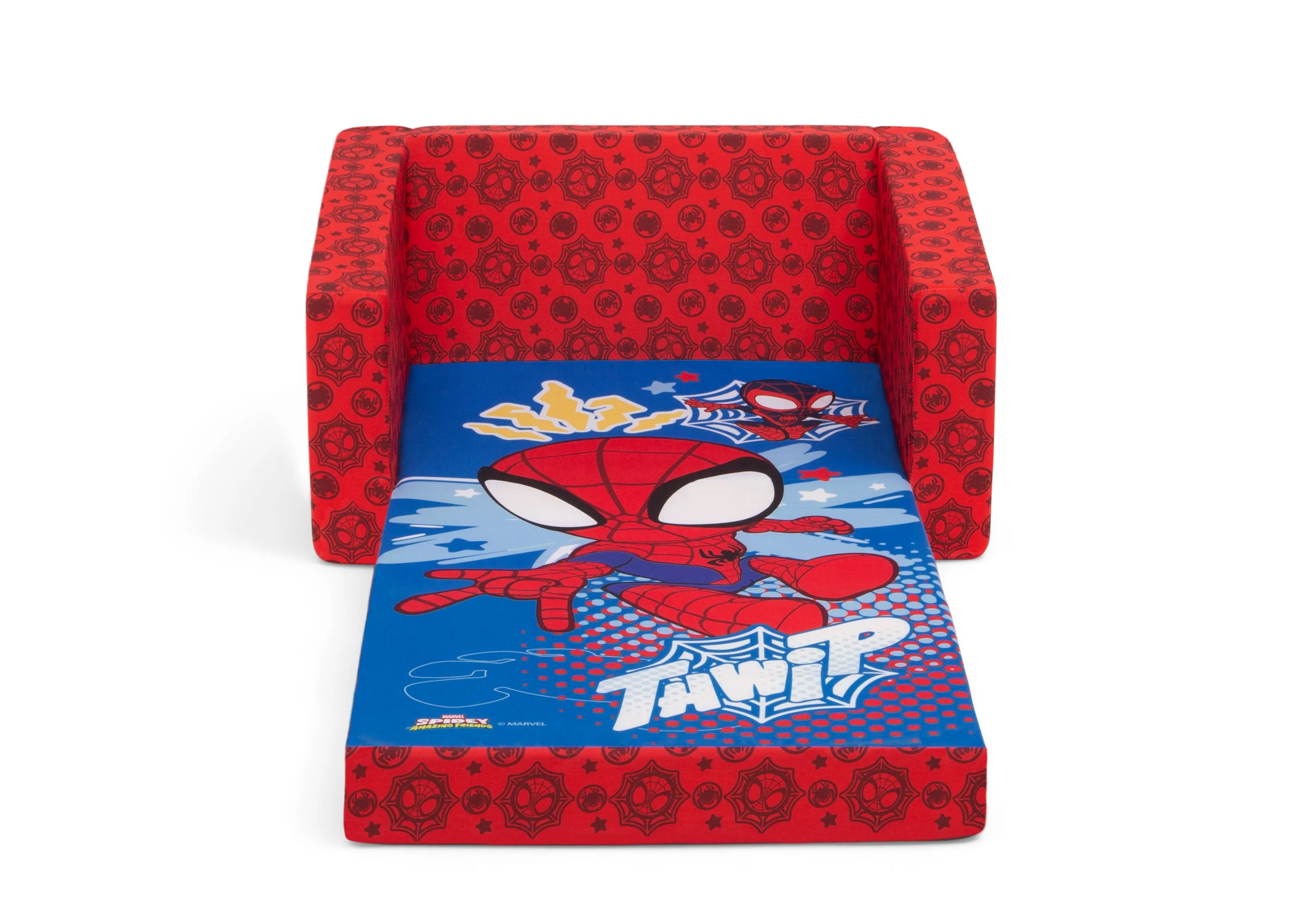Marvel Spidey and His Amazing Friends Cozee Flip-Out Chair - 2-in-1 Convertible Chair to Lounger for Kids