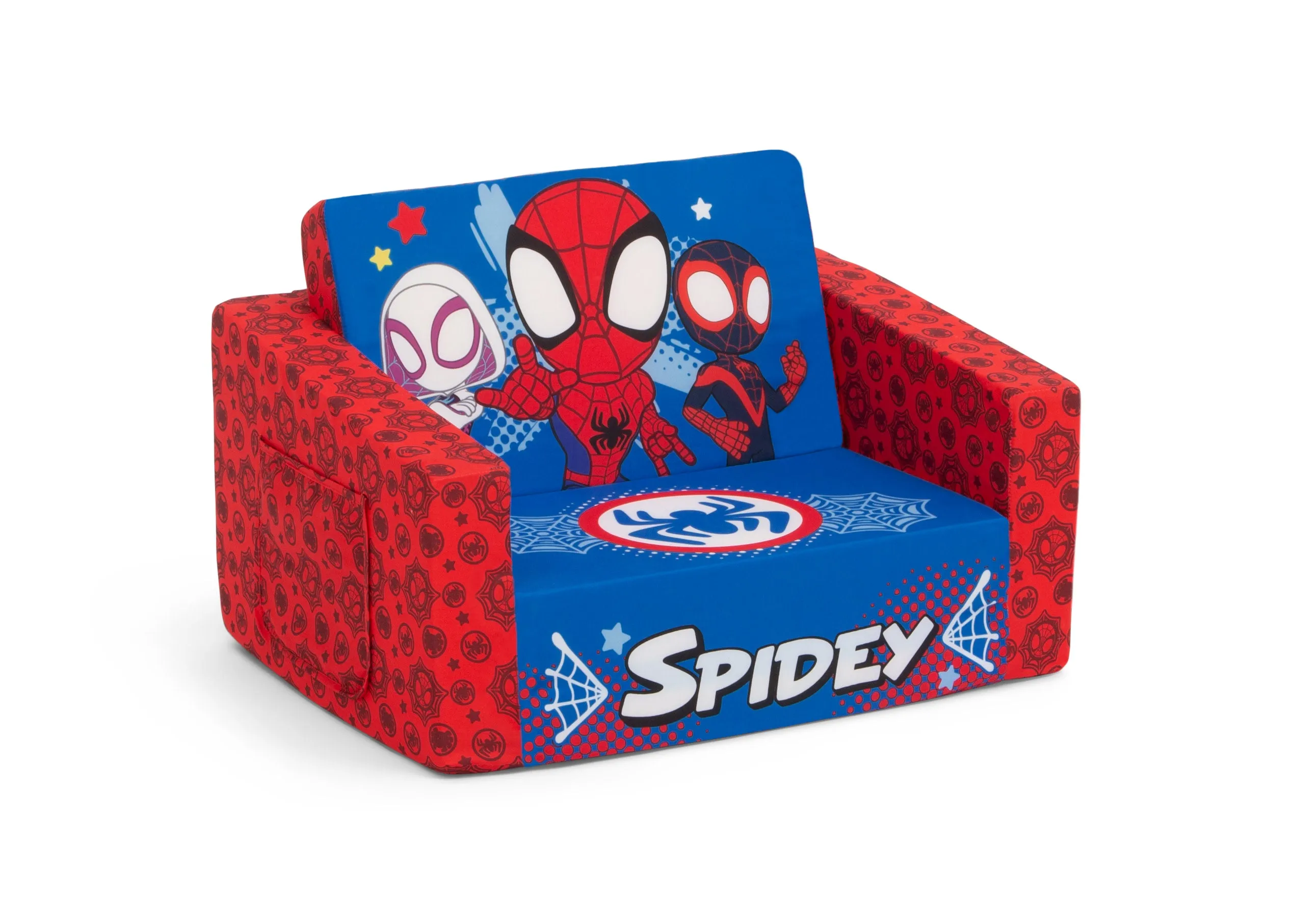 Marvel Spidey and His Amazing Friends Cozee Flip-Out Chair - 2-in-1 Convertible Chair to Lounger for Kids