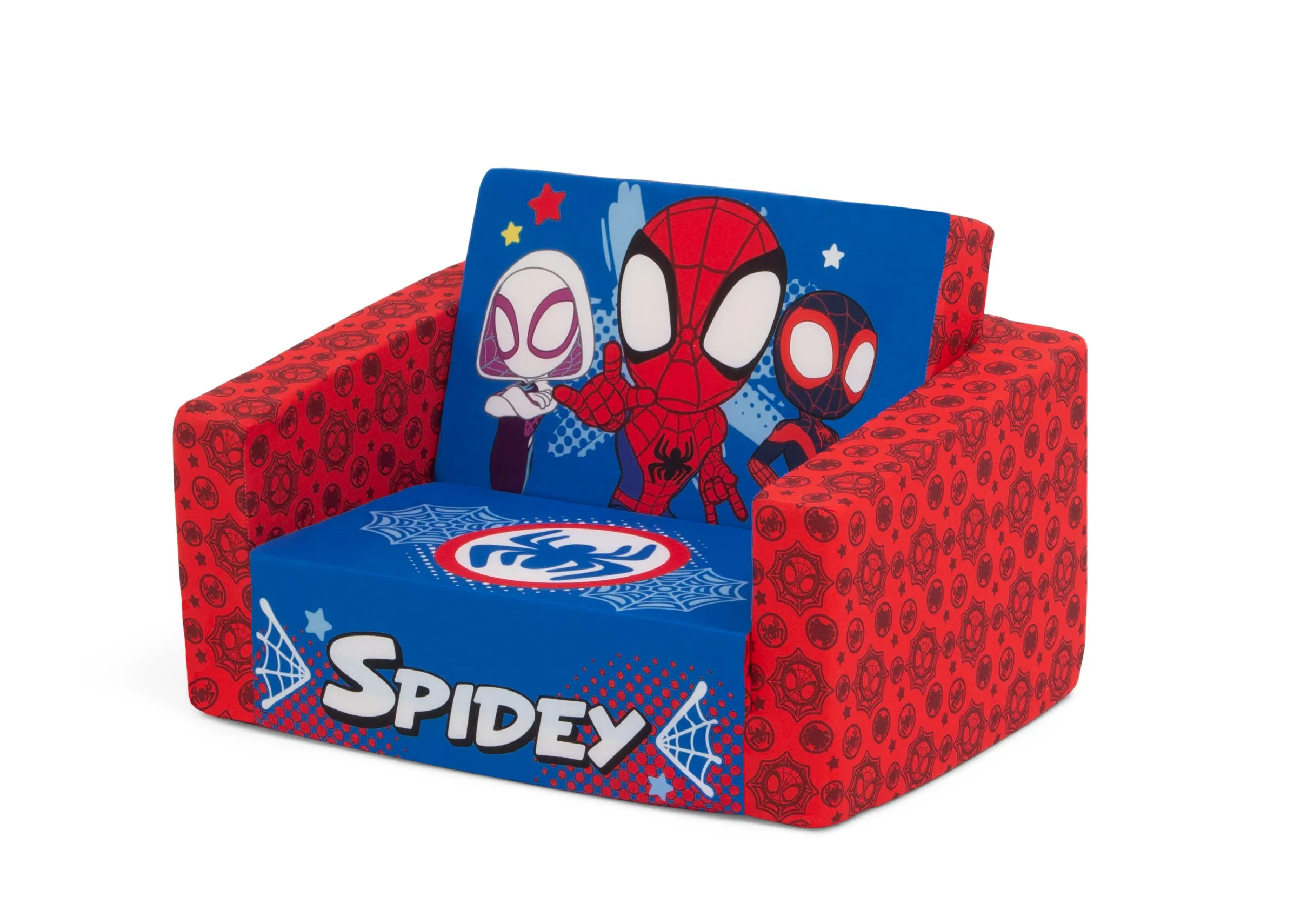 Marvel Spidey and His Amazing Friends Cozee Flip-Out Chair - 2-in-1 Convertible Chair to Lounger for Kids