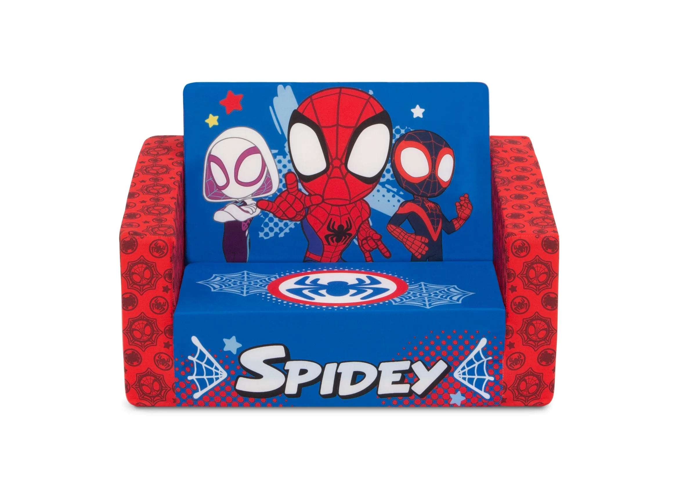 Marvel Spidey and His Amazing Friends Cozee Flip-Out Chair - 2-in-1 Convertible Chair to Lounger for Kids