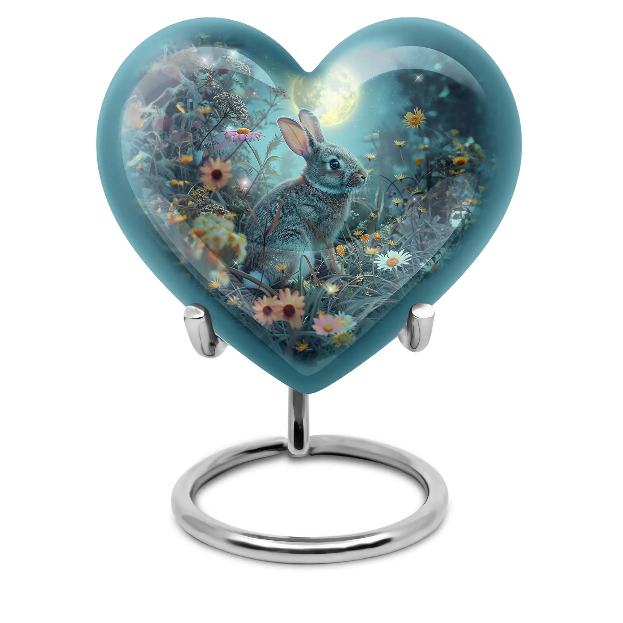 Memento Mori - Moonlit Bunny White Cremation Urn