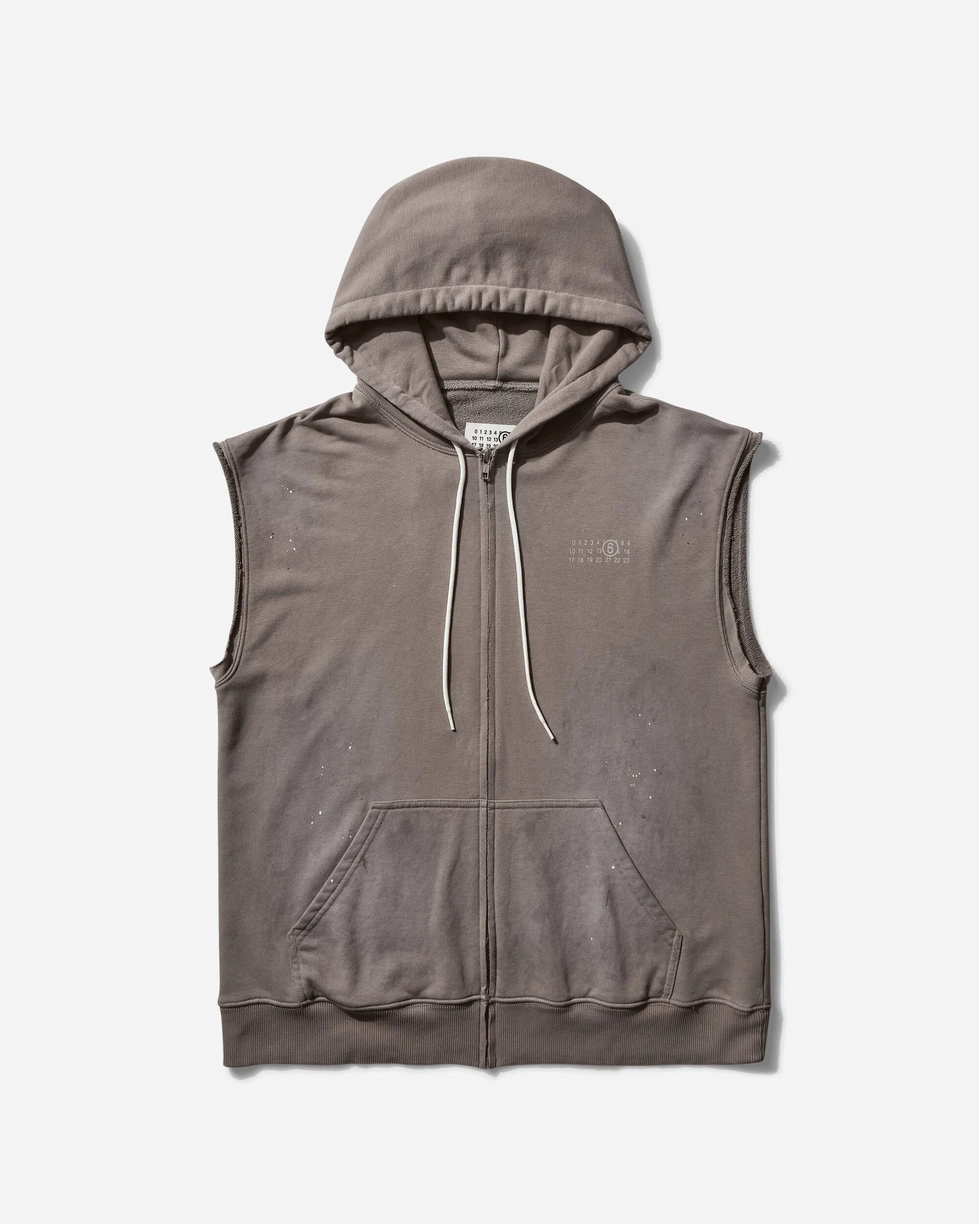 Men's Sleeveless Zipped Hoodie Taupe