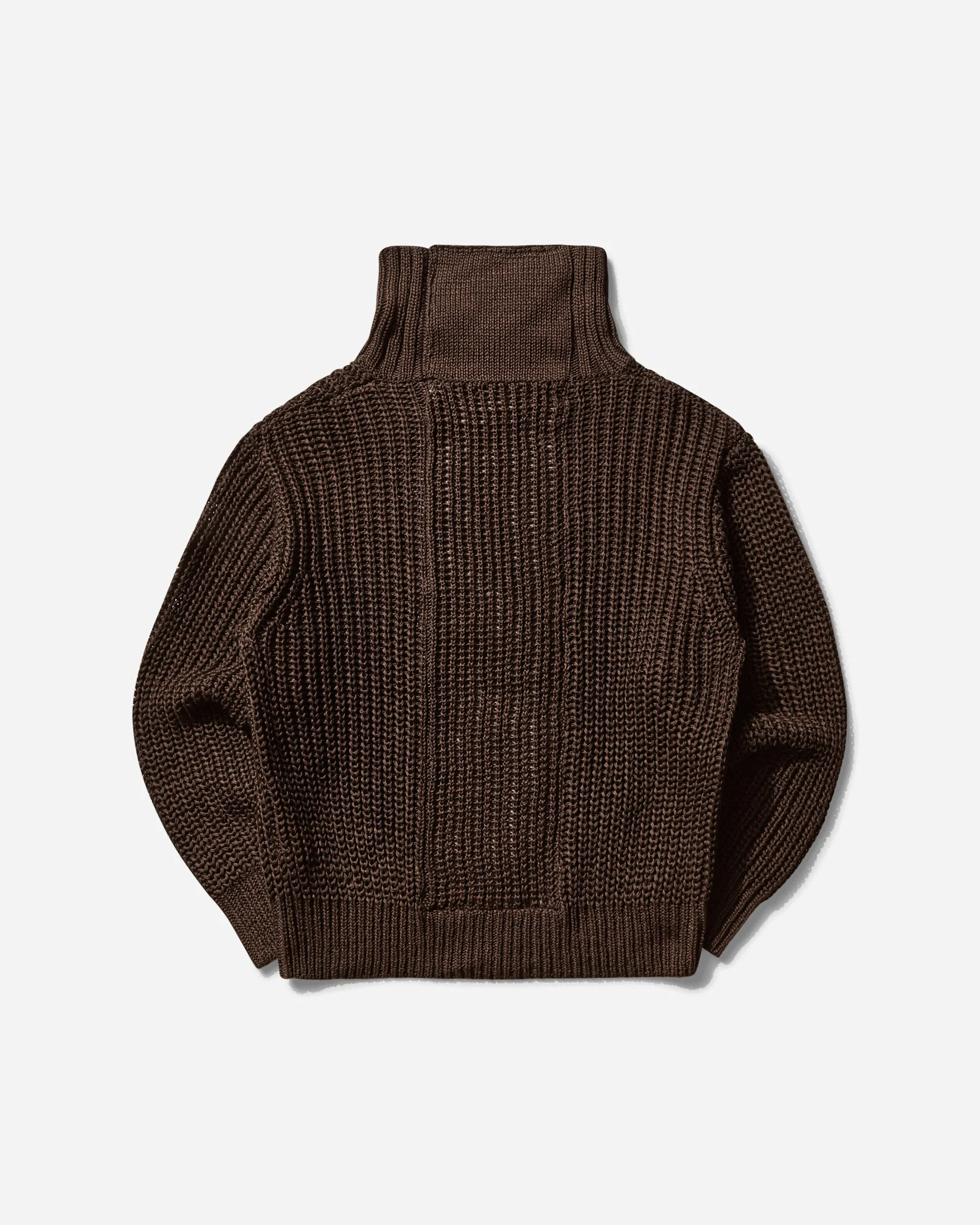 Men's Twill Back Side Knit Sweater Brown