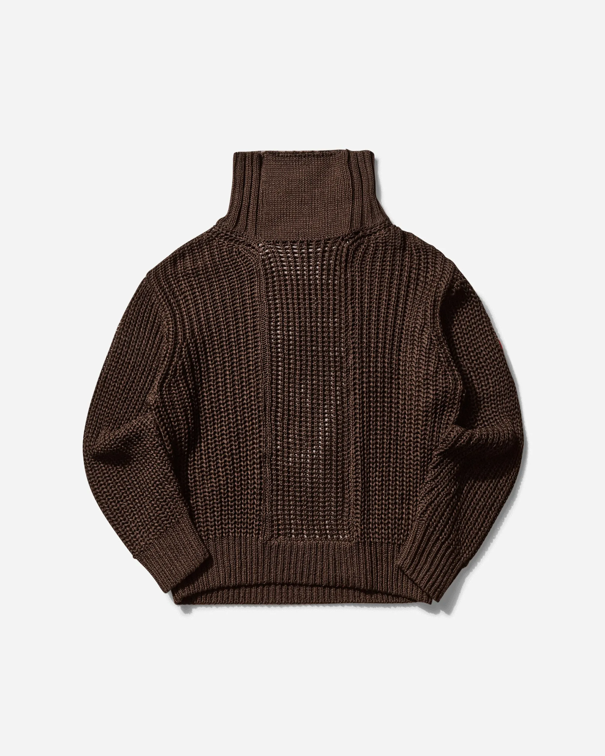 Men's Twill Back Side Knit Sweater Brown