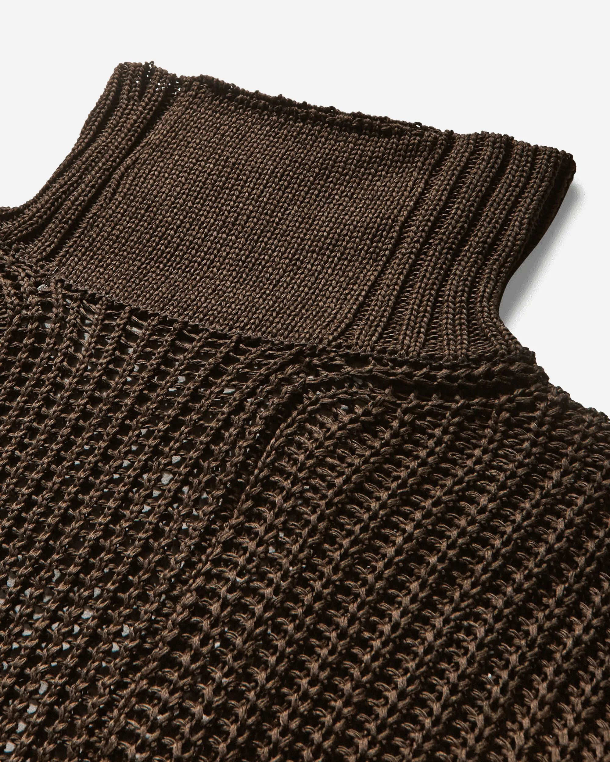 Men's Twill Back Side Knit Sweater Brown