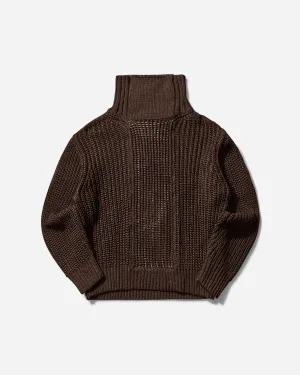 Men's Twill Back Side Knit Sweater Brown