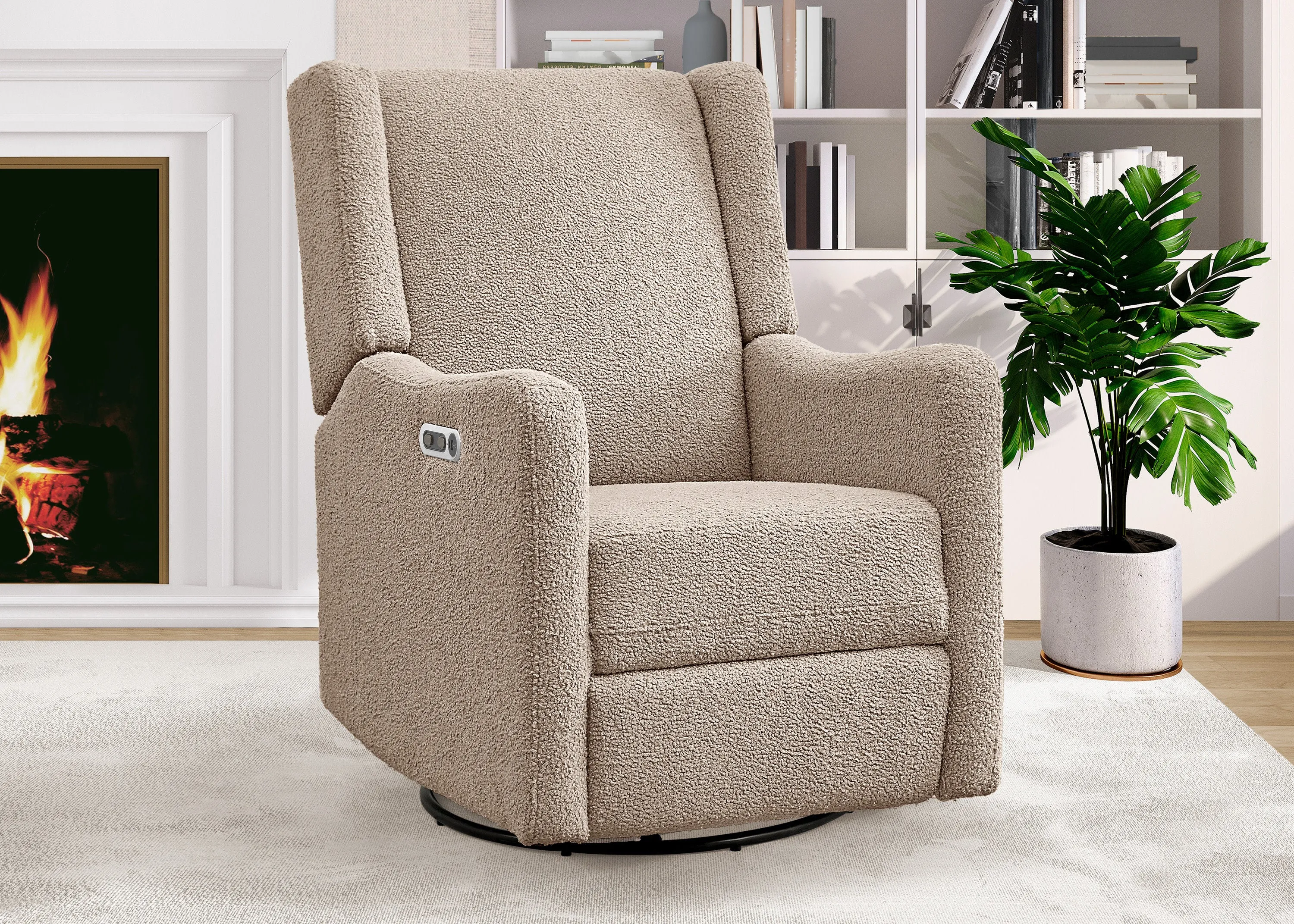 Mercer Electronic Power Recliner and Swivel Glider with USB-A and Type-C Ports in Stain-Resistant Performance Fabric