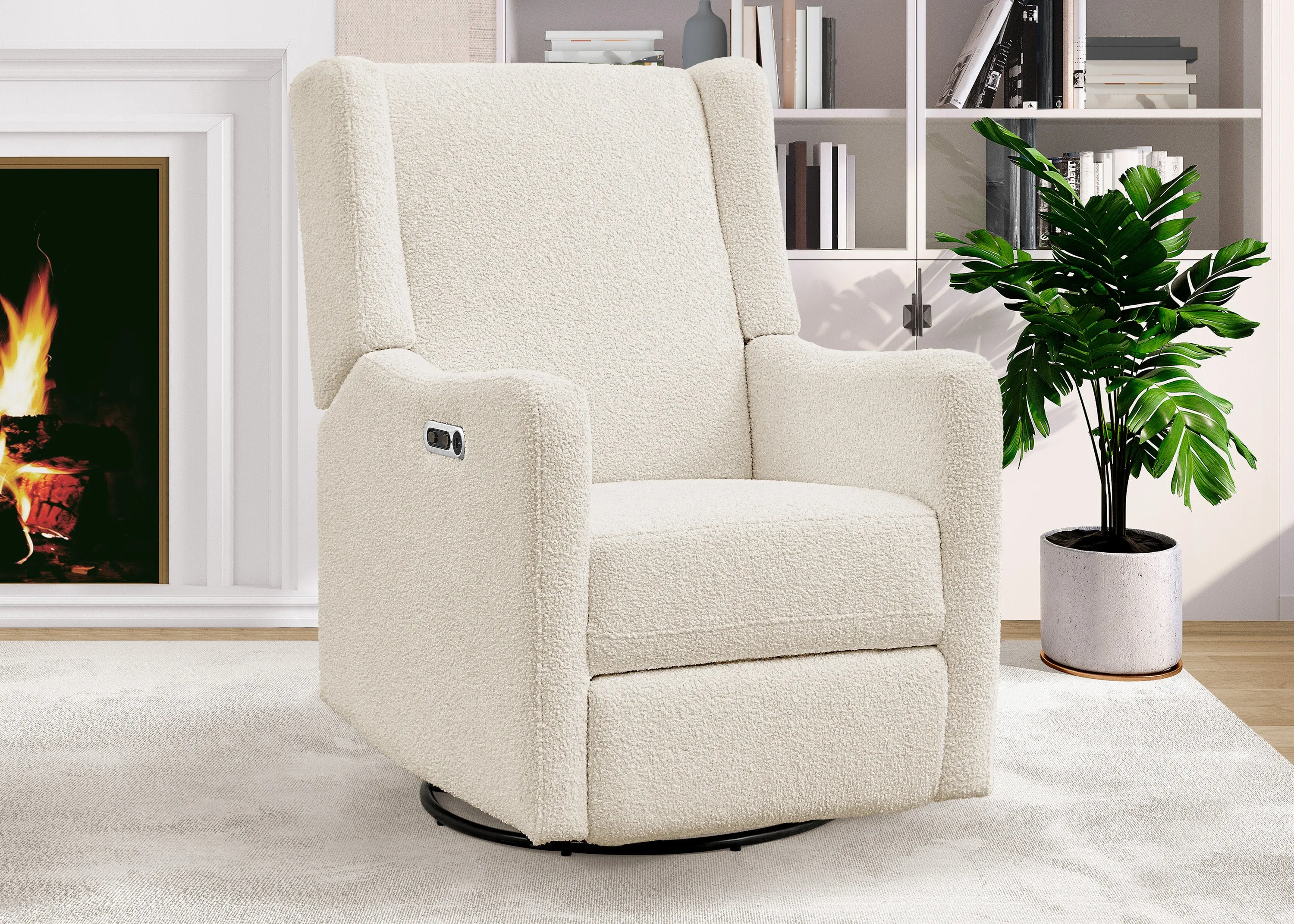 Mercer Electronic Power Recliner and Swivel Glider with USB-A and Type-C Ports in Stain-Resistant Performance Fabric