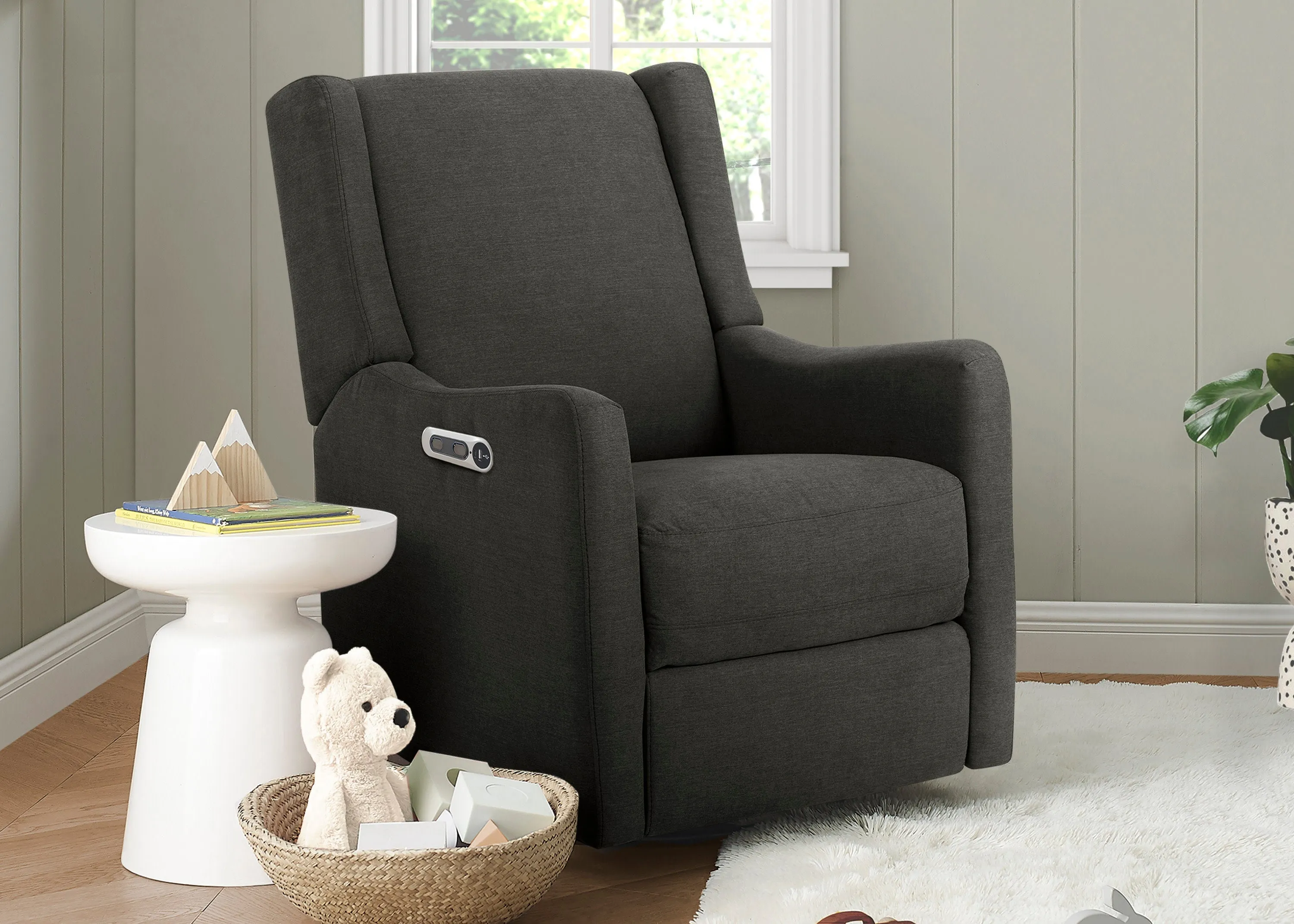 Mercer Electronic Power Recliner and Swivel Glider with USB-A and Type-C Ports in Stain-Resistant Performance Fabric