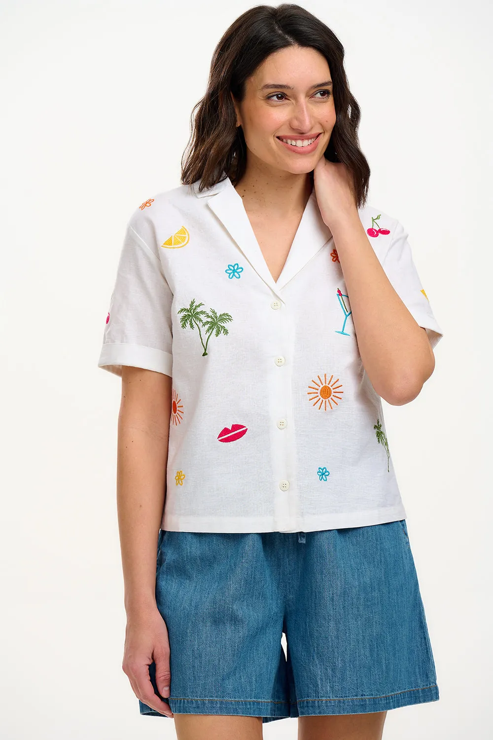 Michelle Shirt - Off-White. Fruit Cocktail