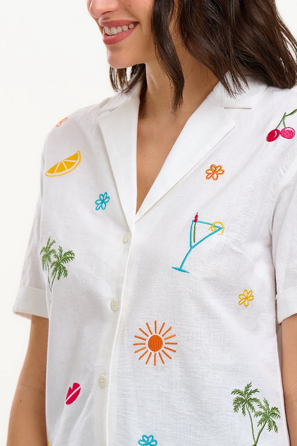 Michelle Shirt - Off-White. Fruit Cocktail
