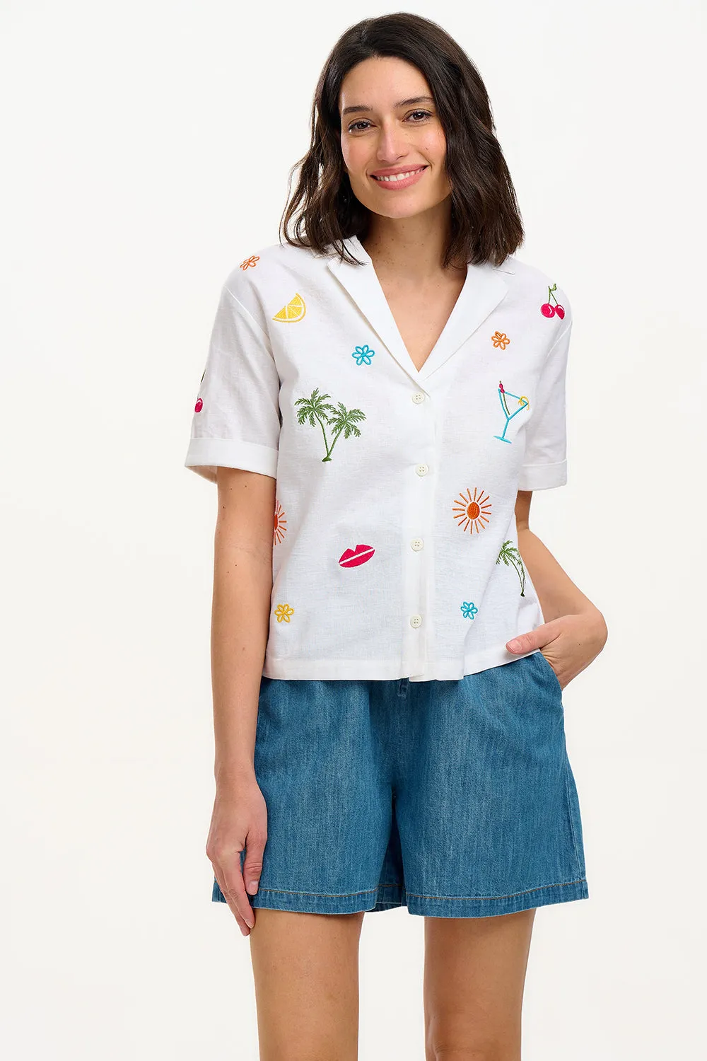 Michelle Shirt - Off-White. Fruit Cocktail