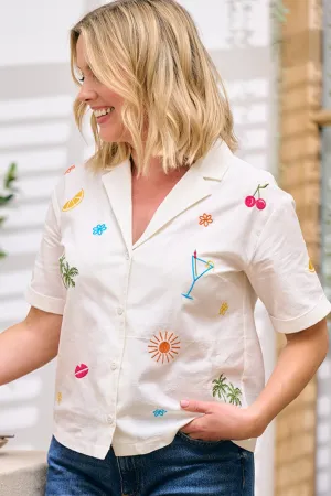 Michelle Shirt - Off-White. Fruit Cocktail