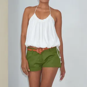 MINI BERMUDA - Cotton Twill | Moss Green