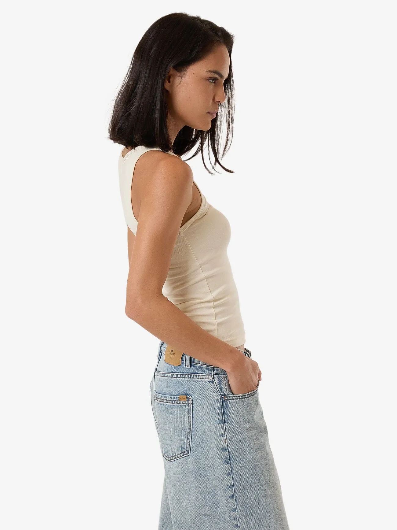 Minimal Thrills Scoop Tank - Heritage White