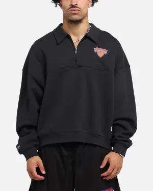 Mitchell & Ness New York Knicks Boxy Quarter Zip Crewneck Faded Black