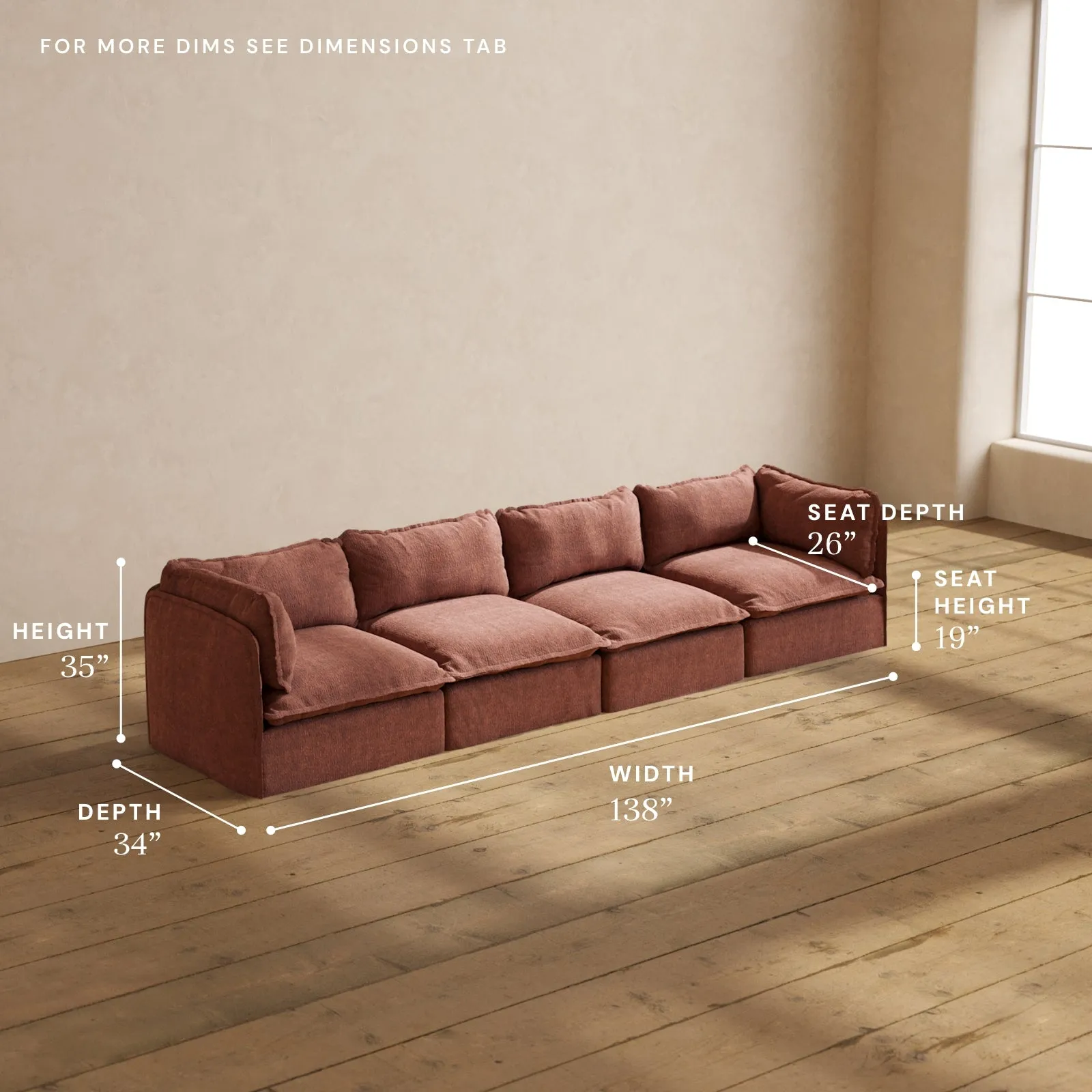 Modular Performance 4-Seater in Chestnut | Deluxe Blend
