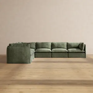 Modular Performance 7-Seater Corner Sectional in Willow | Deluxe Blend