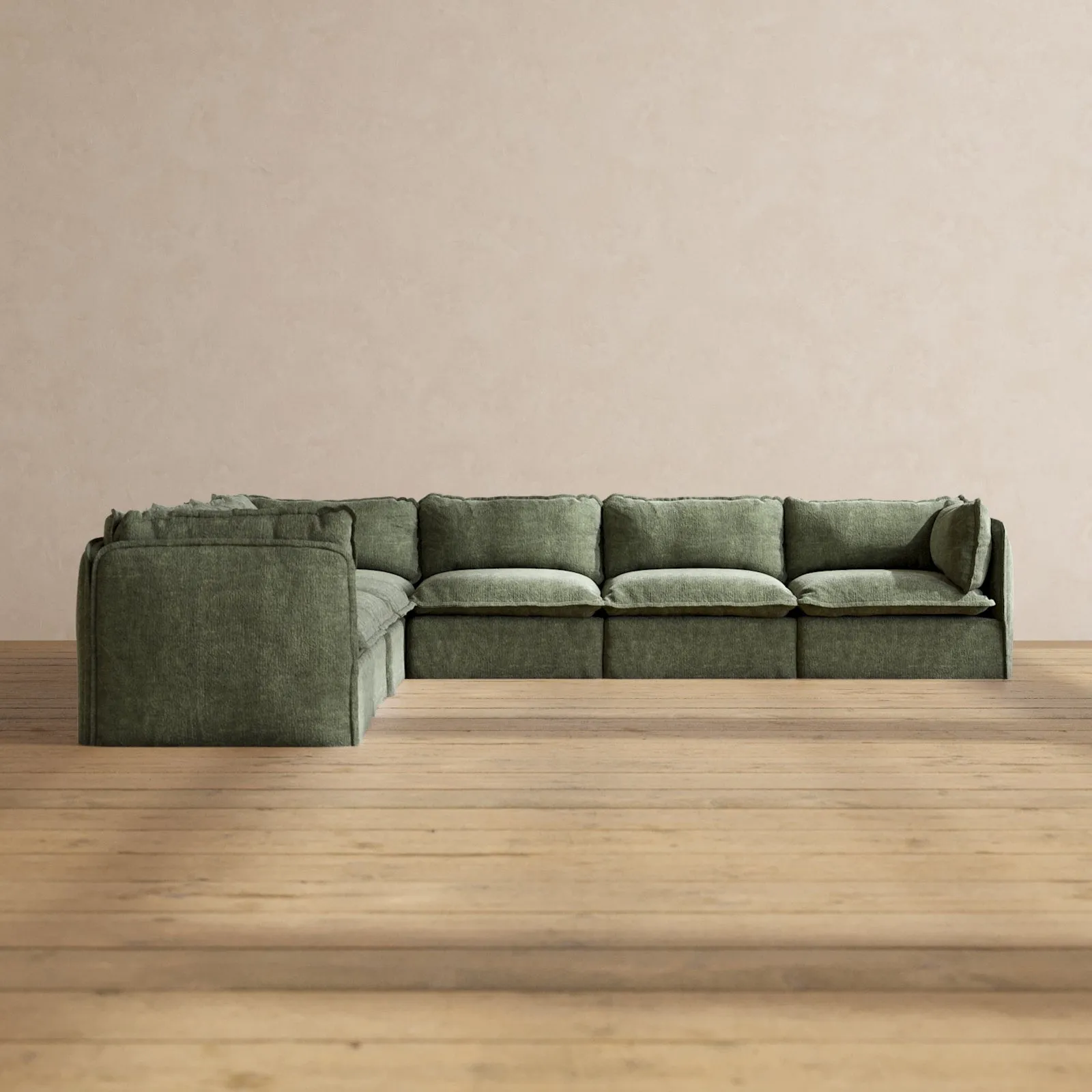 Modular Performance 7-Seater Corner Sectional in Willow | Deluxe Blend
