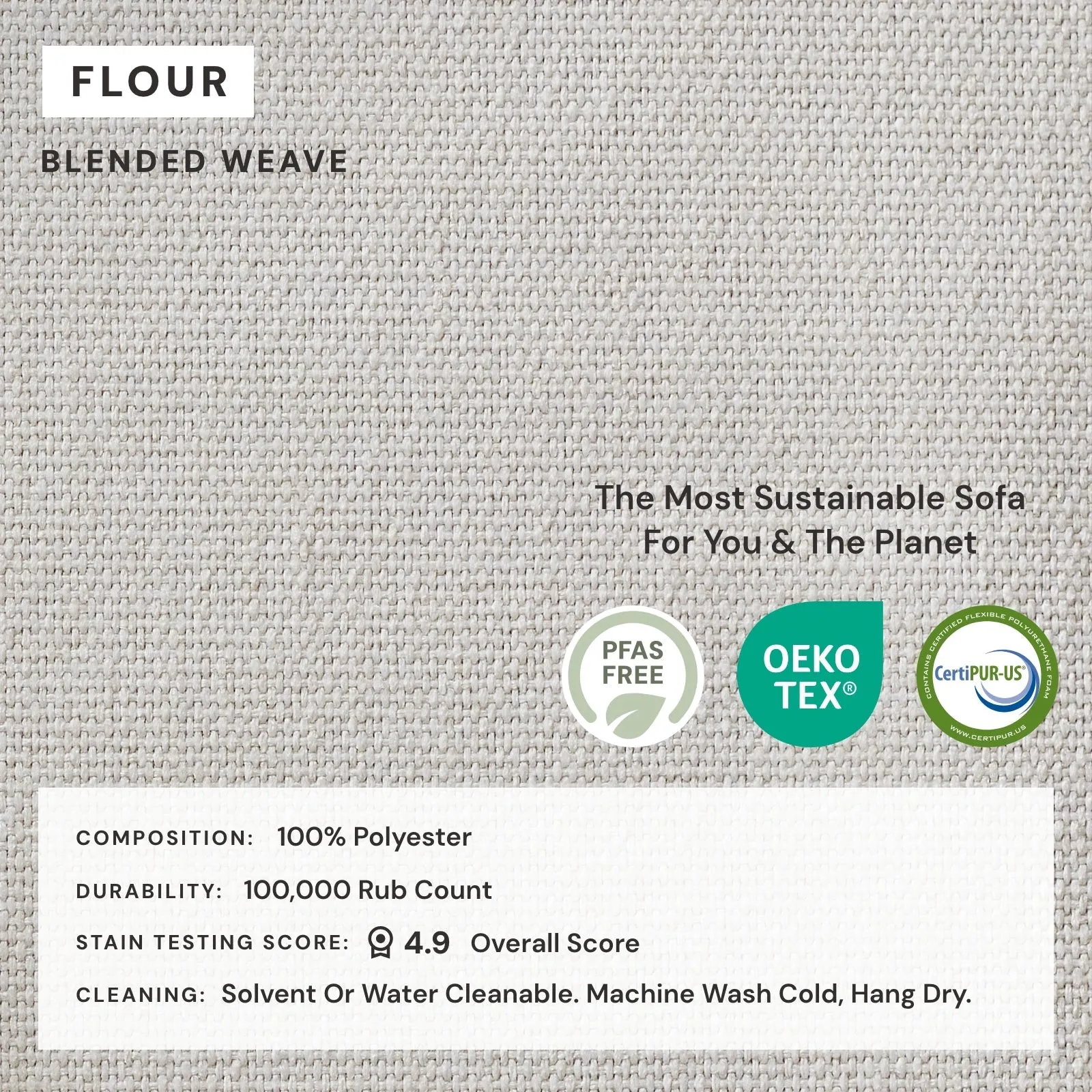 Modular Performance 8-Seater Open-Ends U-Sectional in Flour | Deluxe Blend