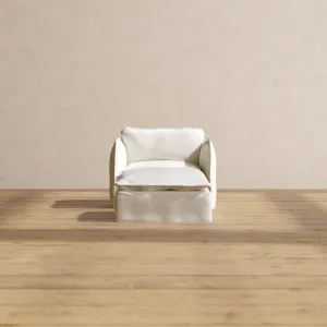 Modular Performance Armchair & Ottoman in Eggshell | Deluxe Blend