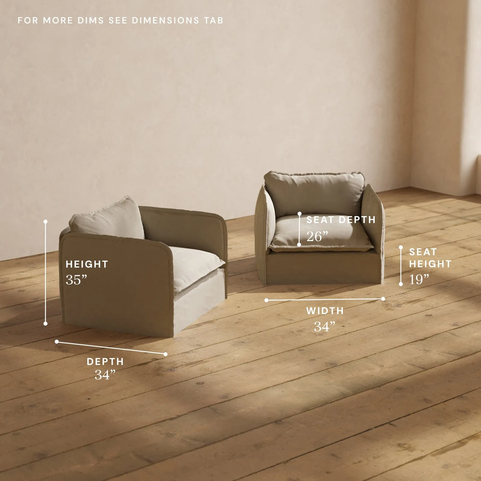 Modular Performance Armchair Set in Dune | Deluxe Blend