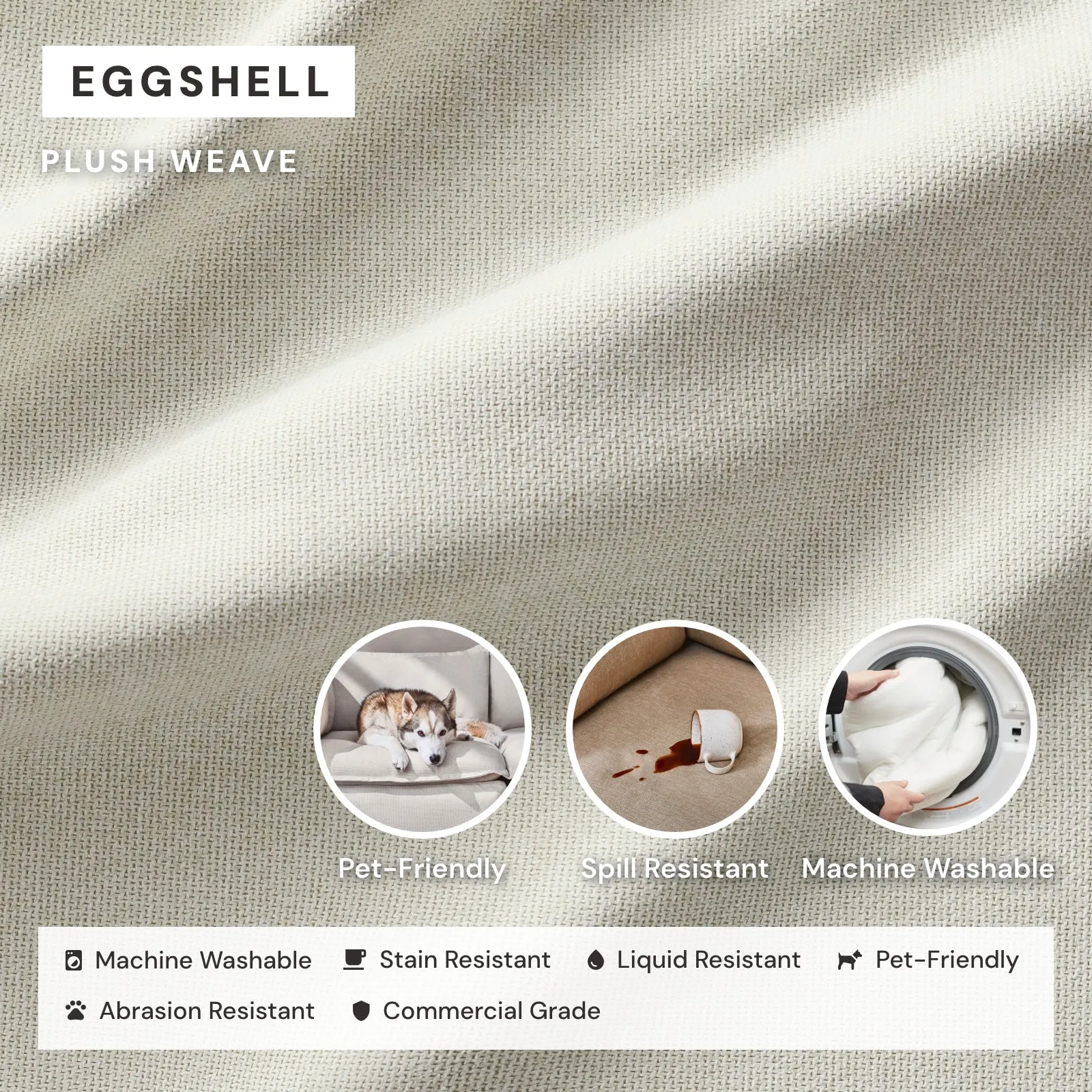 Modular Performance Armless Chair in Eggshell | Deluxe Blend