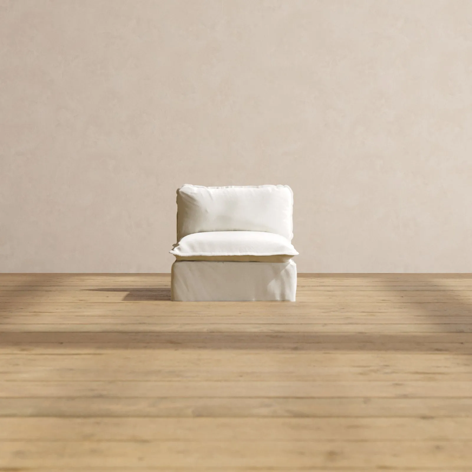 Modular Performance Armless Chair in Eggshell | Deluxe Blend