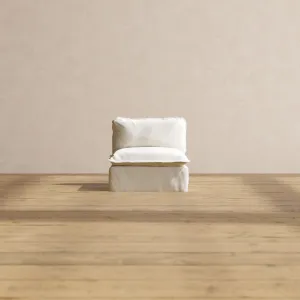Modular Performance Armless Chair in Eggshell | Deluxe Blend
