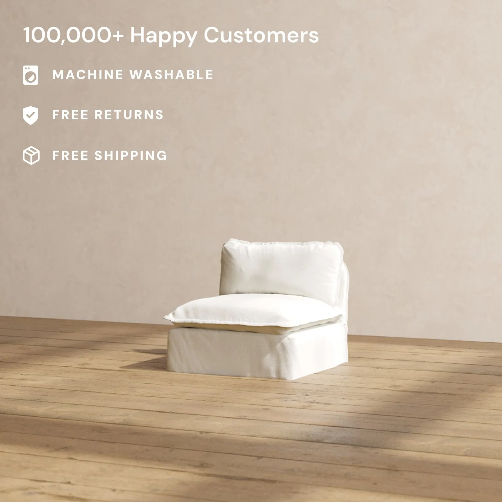 Modular Performance Armless Chair in Eggshell | Deluxe Blend
