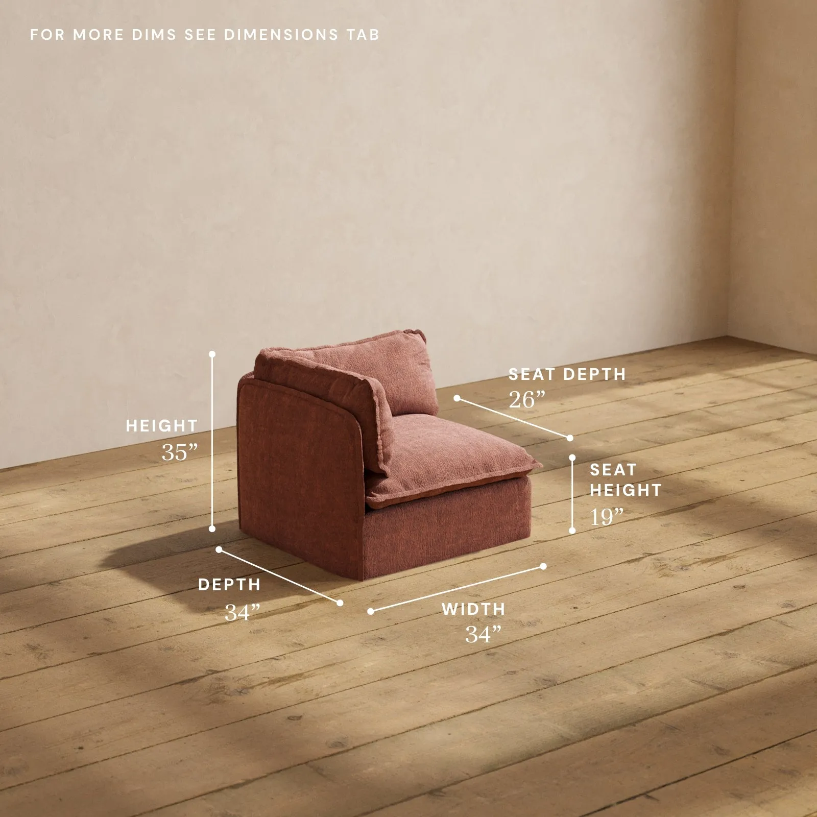 Modular Performance Corner Chair in Chestnut | Deluxe Blend