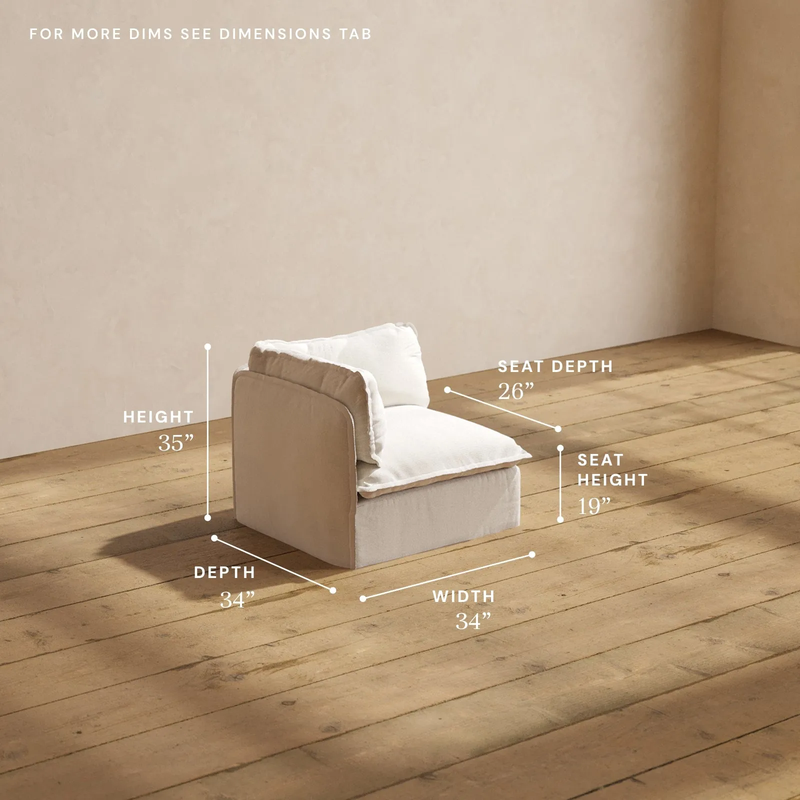 Modular Performance Corner Chair in Flour | Deluxe Blend