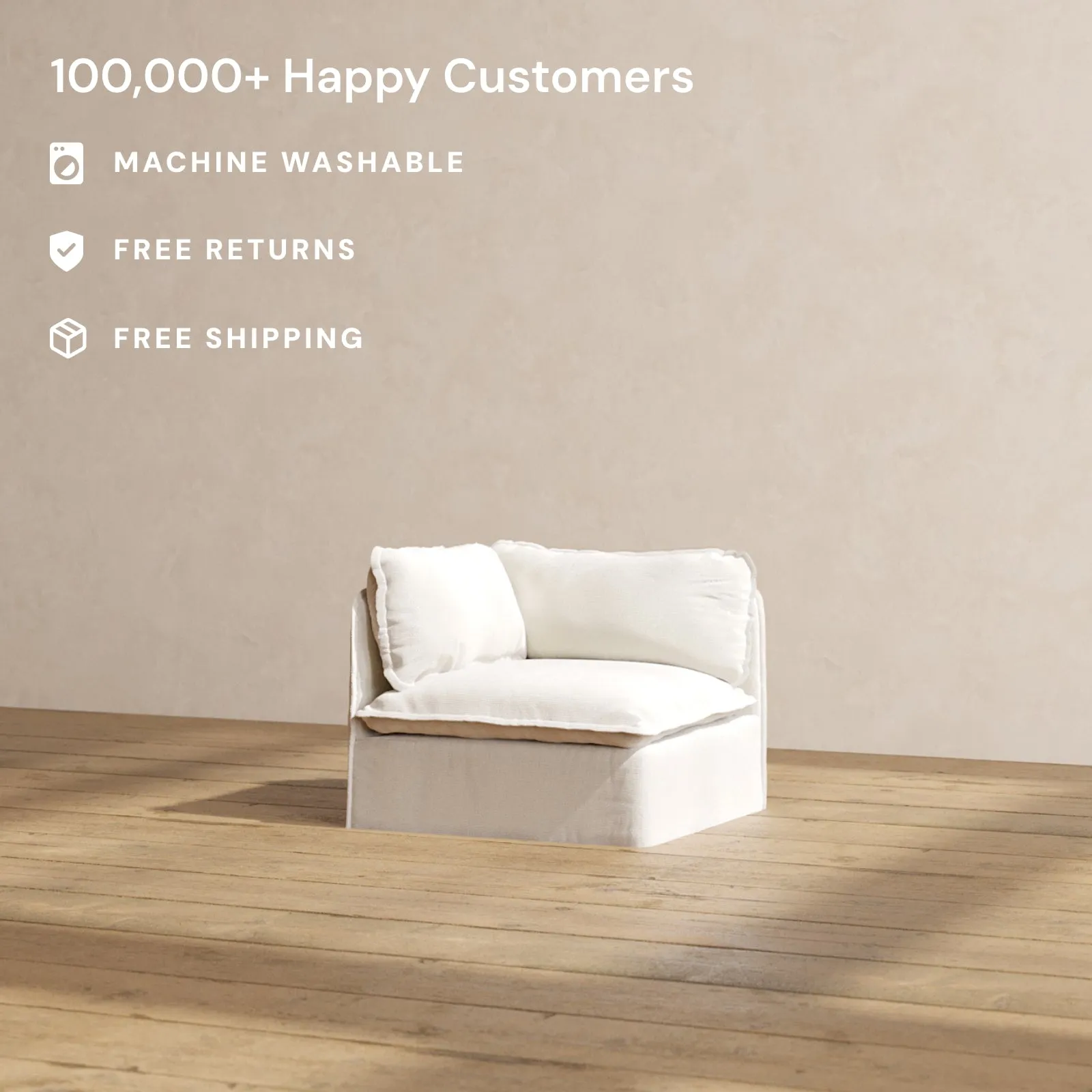 Modular Performance Corner Chair in Flour | Deluxe Blend