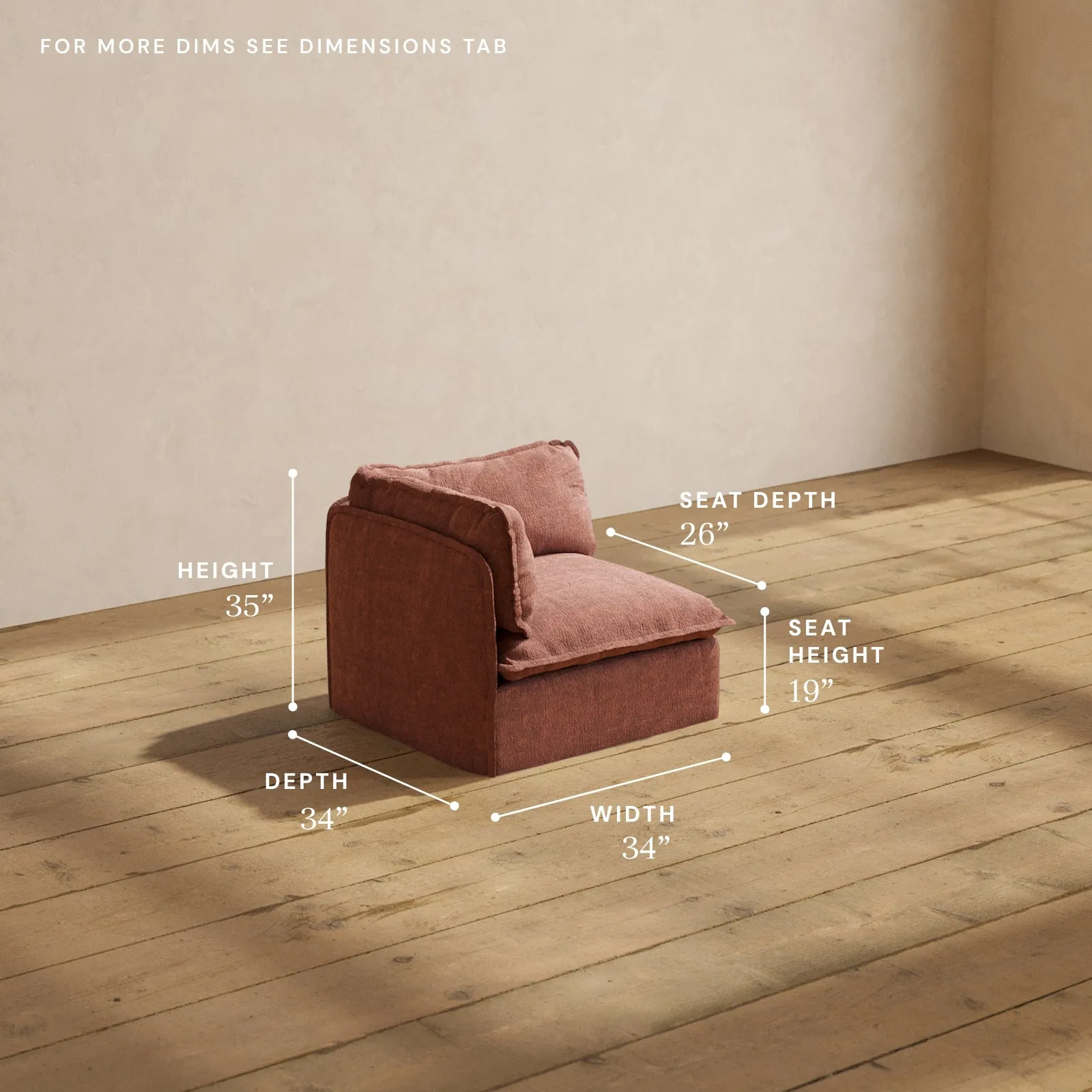Modular Performance End Chair in Chestnut | Deluxe Blend