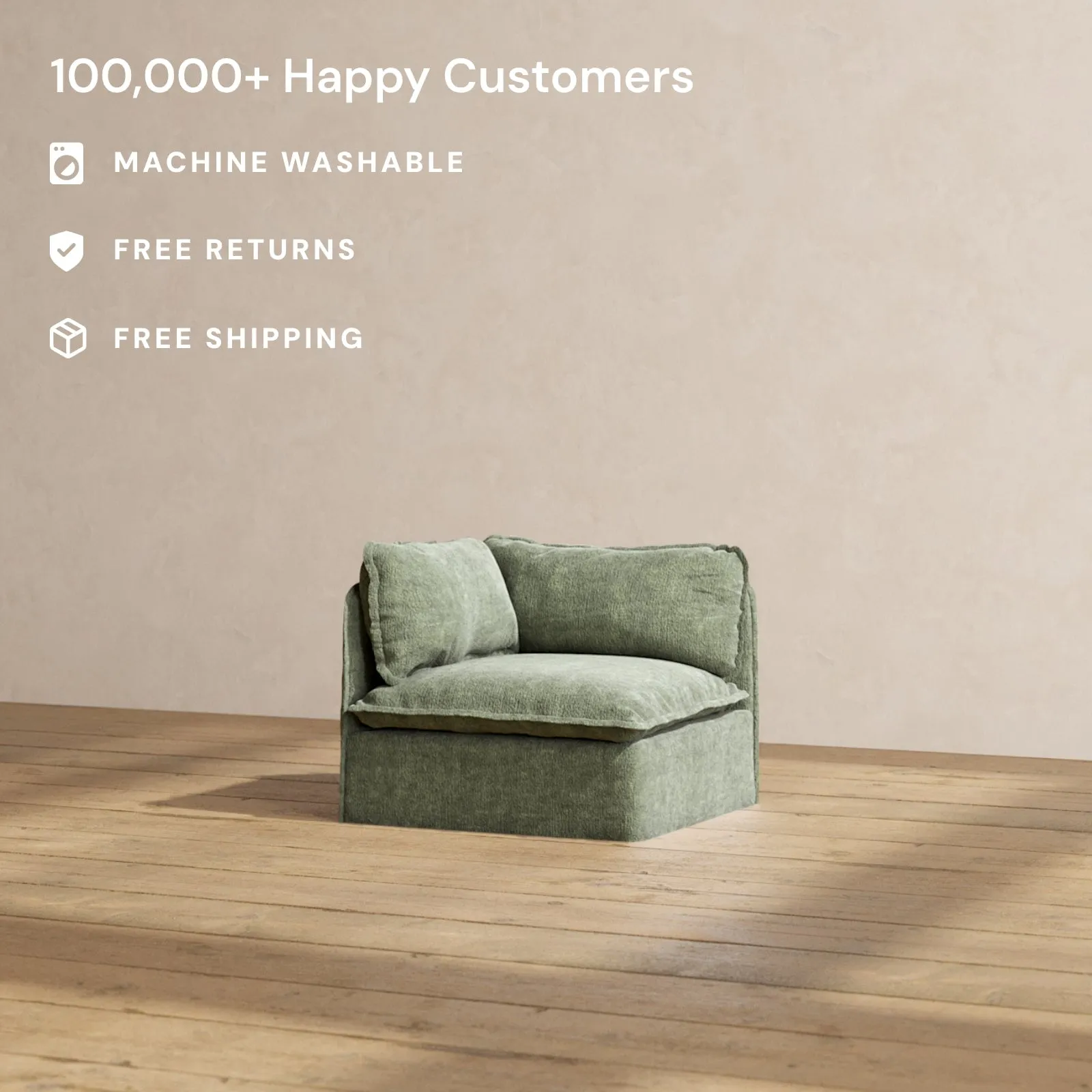 Modular Performance End Chair in Willow | Deluxe Blend