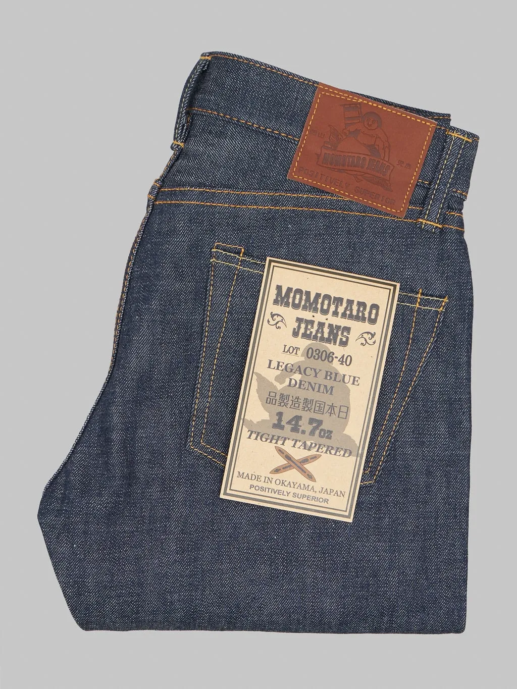 Momotaro 0306-40 14.7oz Legacy Blue Tight Tapered Jeans