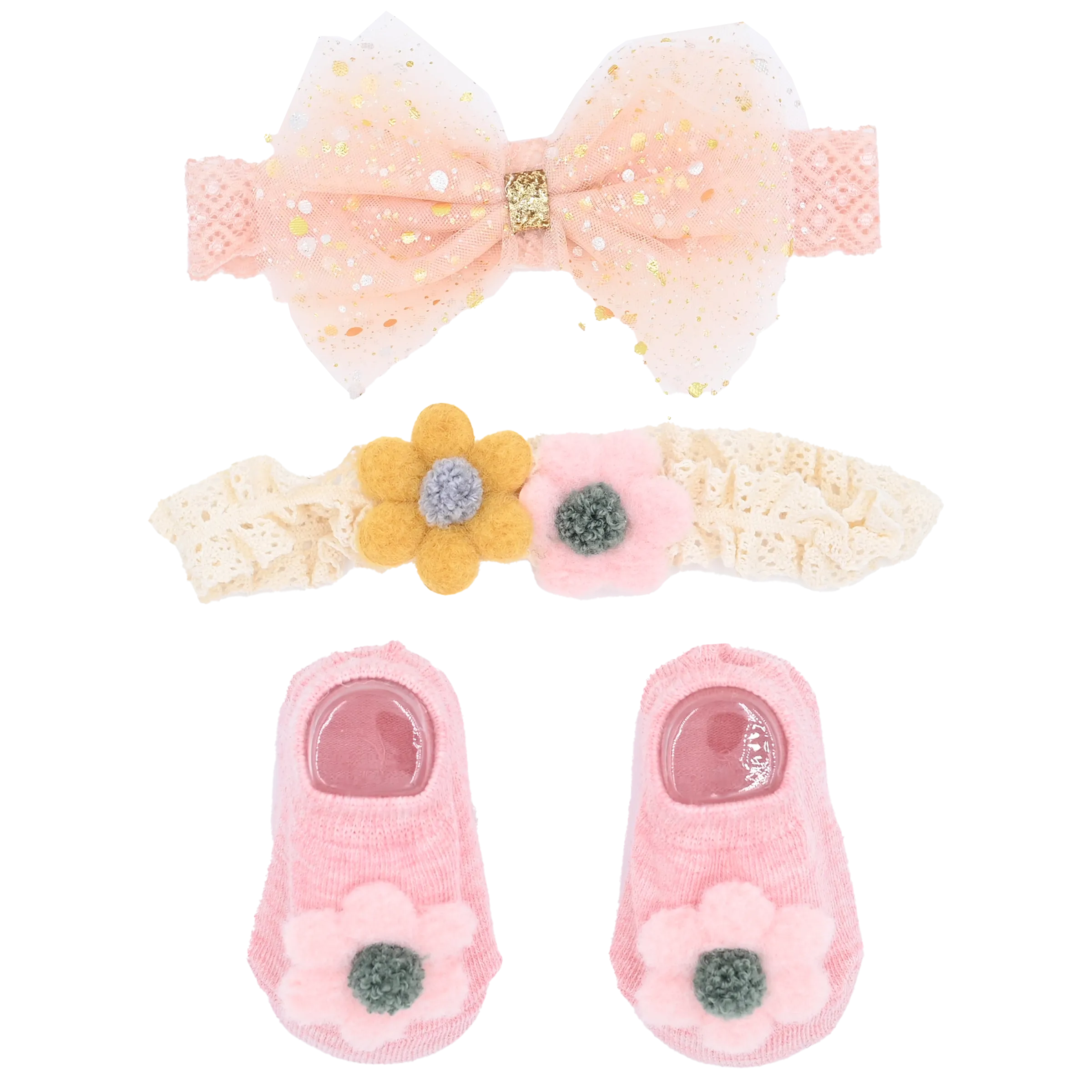 Multicolor Flower and Bow Gift Set