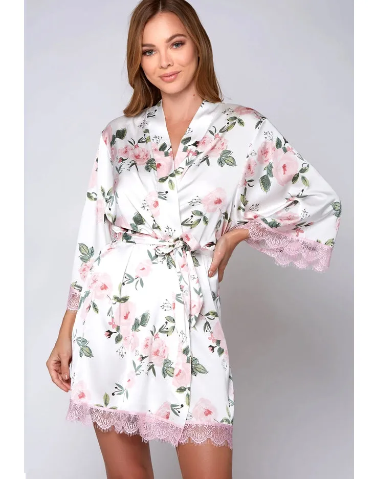 My Pink Peonies Satin Nightie or Robe